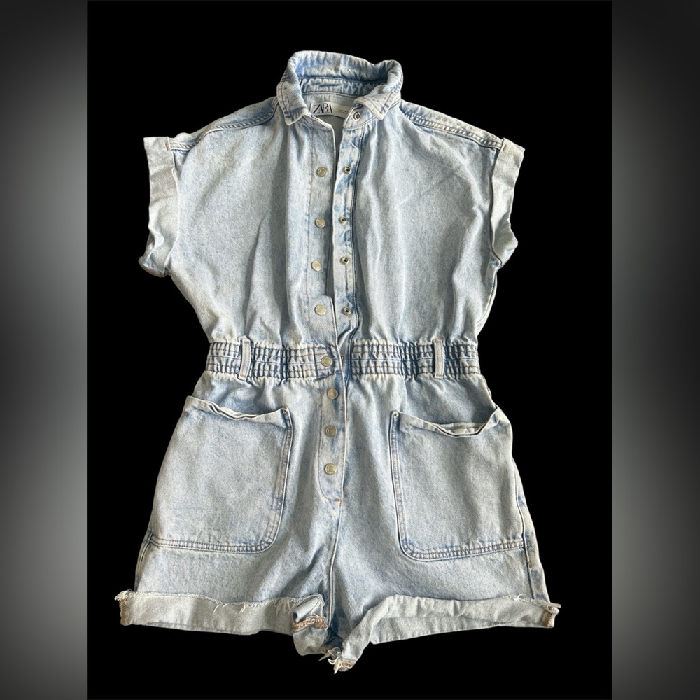 Zara Denim Romper - Picture 2 of 4